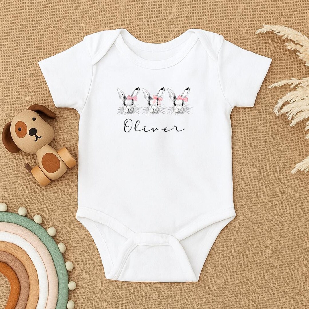 Combinaison Gigoteuse Bébé Personnalisée Avec Prénom - Modèle Petit Lapin, Capuche à Oreilles
