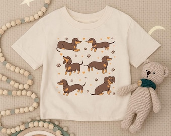 Cute Dachshund Toddler Shirt, Funny Sausage Dog Infant Shirt, Adorable Dachshund Kids Shirt, Puppy Dog Baby Outfit, Wiener Dog Gift Tee