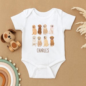 Golden Retriever Baby Bodysuit, Doodle Dog Baby Outfit, Personalized Puppy Baby Gift, Custom Dog Newborn Bodysuit,Dog Lover Baby Shower Gift