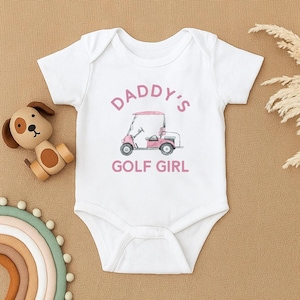Daddy&#39;s Golf Girl Baby Bodysuit, Cute Golf Baby Outfit, Baby Girl Golf Clothes, Daddy Baby Gift, Newborn Golf Lover Outfit,Sport Baby Romper