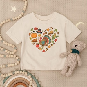 Thanksgiving Turkey Toddler Shirt, Fall Harvest Infant Shirt, Cute Autumn Youth Tee, Kids Thanksgiving Outfit, Thanksgiving Gift Baby Tee