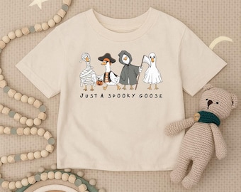 Just A Spooky Goose Toddler Shirt, Halloween Goose Infant Shirt, Funny Halloween Kids T-shirt, Cute Goose Baby Outfit, Fall Baby Costume Tee