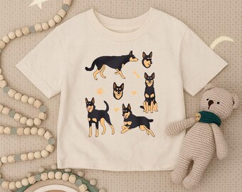 Maglietta per neonati con pastore tedesco, maglietta per amanti dei cani, abbigliamento per cuccioli, maglietta per ragazzi amanti degli animali, completo per neonati con pastore tedesco, regalo per baby shower