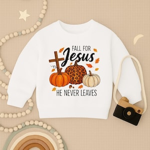 Fall For Jesus Toddler Shirt, Christian Pumpkin Infant Shirt, Faith Based Kids Tee, Cute Thanksgiving Baby Outfit, Religious Baby Gift Tee