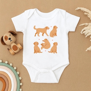 Golden Retriever Baby Bodysuit, Cute Puppy Infant Romper, Funny Dog Lover Baby Shower Gift, Newborn Pet Baby Outfit, Retriever Baby Clothes