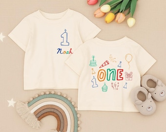 Personalized 1st Birthday Toddler Shirt, First Birthday Infant Tee, One Year Old Baby Outfit, Custom Name Birthday Shirt, Baby Party Gift