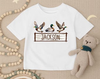 Personalized Duck Toddler Shirt, Custom Mallard Duck Infant Shirt, Youth Hunting Shirt, Duck Baby Tee, Nature Baby Gift, Farm Animal Outfit