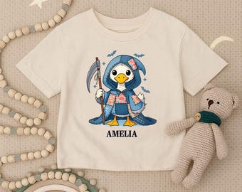Personalized Halloween Goose Toddler Shirt,Custom Spooky Goose Infant Shirt,Halloween Youth Tee,Cute Fall Baby Outfit,Trick or Treat T-shirt