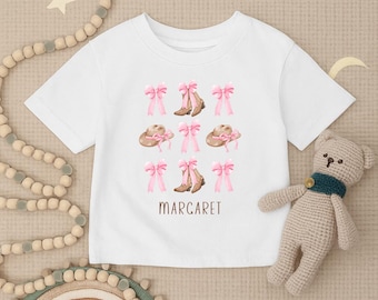 Cowgirl Toddler Shirt, Western Infant Shirt, Custom Kids Shirt,Cowboy Boots Outfit for Girls,Personalized Baby Shower Gift,Birthday Girl Tee