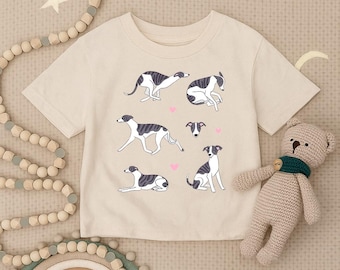 Whippet Puppy Toddler Shirt, Italian Greyhound Infant Shirt, Cute Sighthound Dog Lover Youth Tee, Puppy Kids Outfit, Greyhound Baby Gift