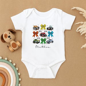 Monster Truck Baby Bodysuit, Personalized Monster Truck Clothes,Cute Truck Baby Outfit,Custom Baby Boy Monster Truck Romper,Baby Shower Gift