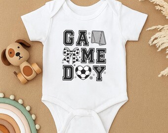 Soccer Game Day Baby Bodysuit, Sports Baby Outfit, Gender Neutral Baby Clothes, Baby Shower Gift, Baby Fan Bodysuit, Newborn Soccer Romper