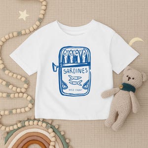 Sardine Toddler Shirt, Funny Fish Infant Shirt, Wild Caught Youth Shirt, Ocean Baby Tee,Seafood Graphic Baby Outfit,Coastal Baby Shower Gift