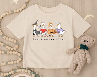Halloween Goose Toddler Shirt, Just A Spooky Goose Infant Shirt, Funny Halloween Kids T-shirt, Cute Goose Baby Outfit, Fall Baby Costume Tee