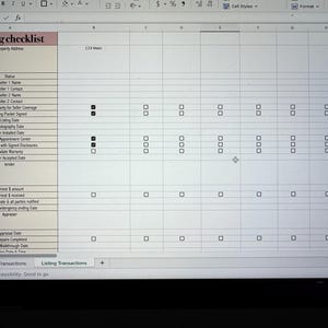 Digital Spreadsheet Real Estate Agent Excel Template Contract Management Transaction Coordinator Realtor Realty not a Sign or Closing Gift