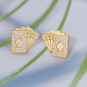 Playing Card Cufflinks – Ace of Spades Poker Cuff Links, Casino Theme Accessories, Gift for Him, Groom or Groomsmen