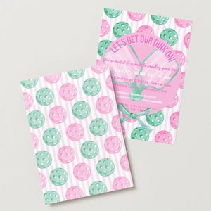 Editable Pickleball Party Invitation | Canva Template | Dink and Drink Brunch Invite | Girls Day Out | Instant Download