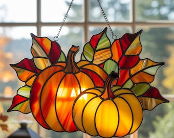 Pumpkin Acrylic Suncatcher, Fall Window Hanging Decor, Halloween Autumn Sun Catcher, Thanksgiving Pumpkin Decor, Pumpkin Season Ornament