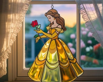 ★希少★新品未使用　美女と野獣　ステンドグラス　壁掛け　ベル　ディズニーストア ステンドグラス ベル（美女と野獣）玄関カーテン（86×143 cm） - Etsy 日本