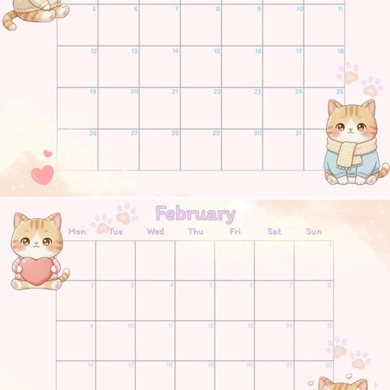 Cat Calendar - Etsy