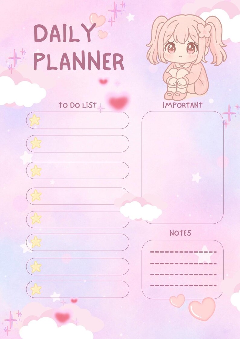 Cute Pastel Printable Planner | Daily, Weekly, Monthly & Yearly Planner ...