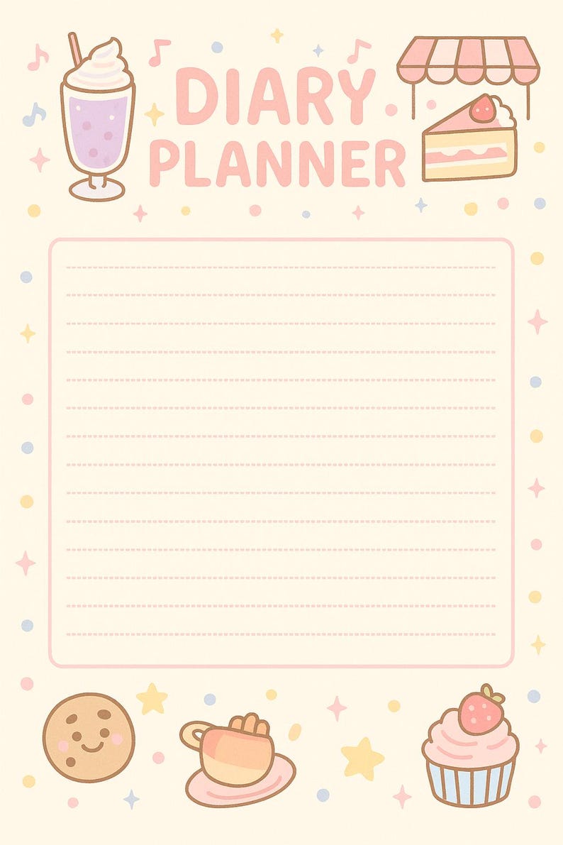 Sweet Pastel Planner: Kawaii Printable Organizer (PDF Download, US ...