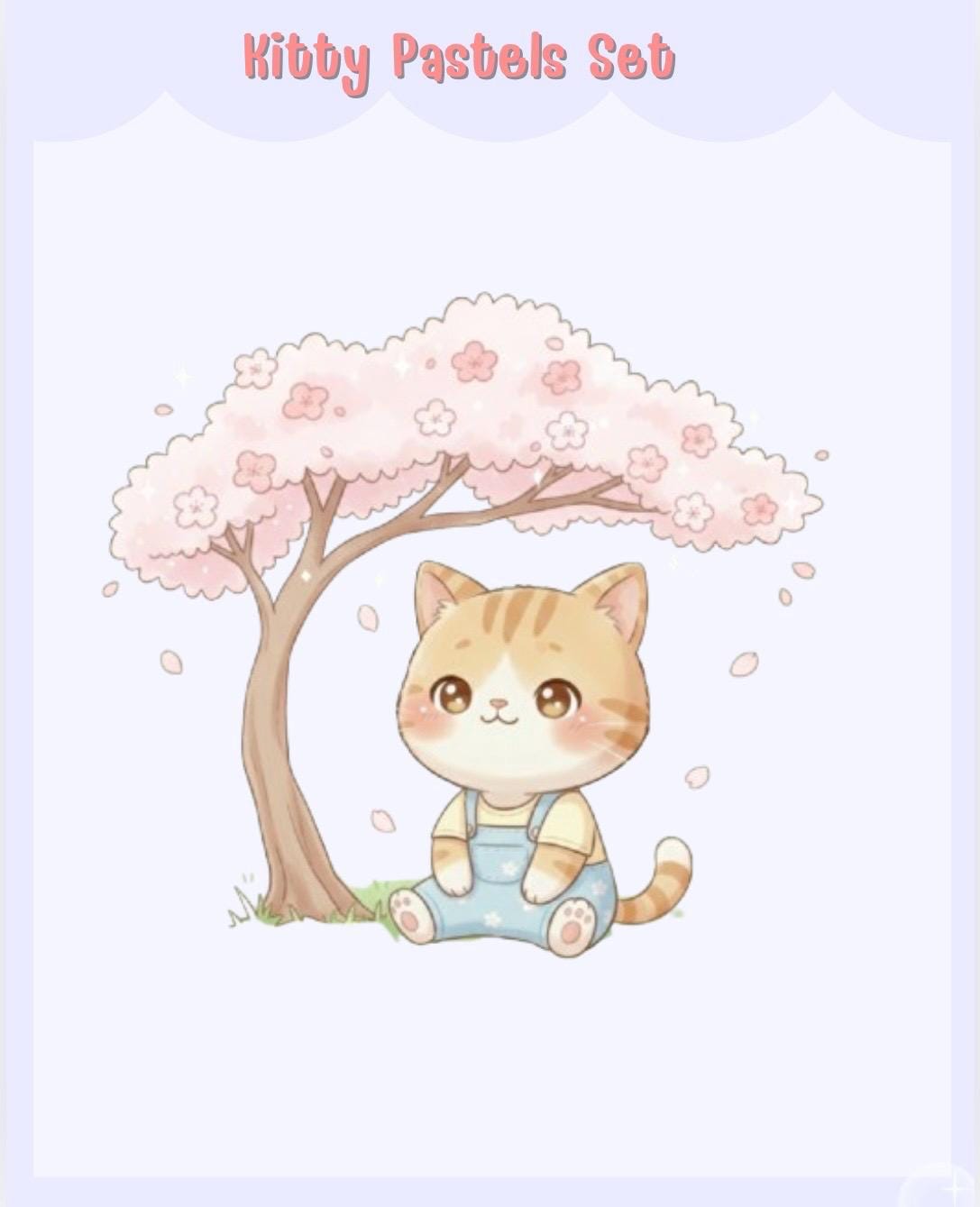 Kitty Pastels PNG Set | Cute Cat Digital Stickers | Soft Pastel Kawaii ...