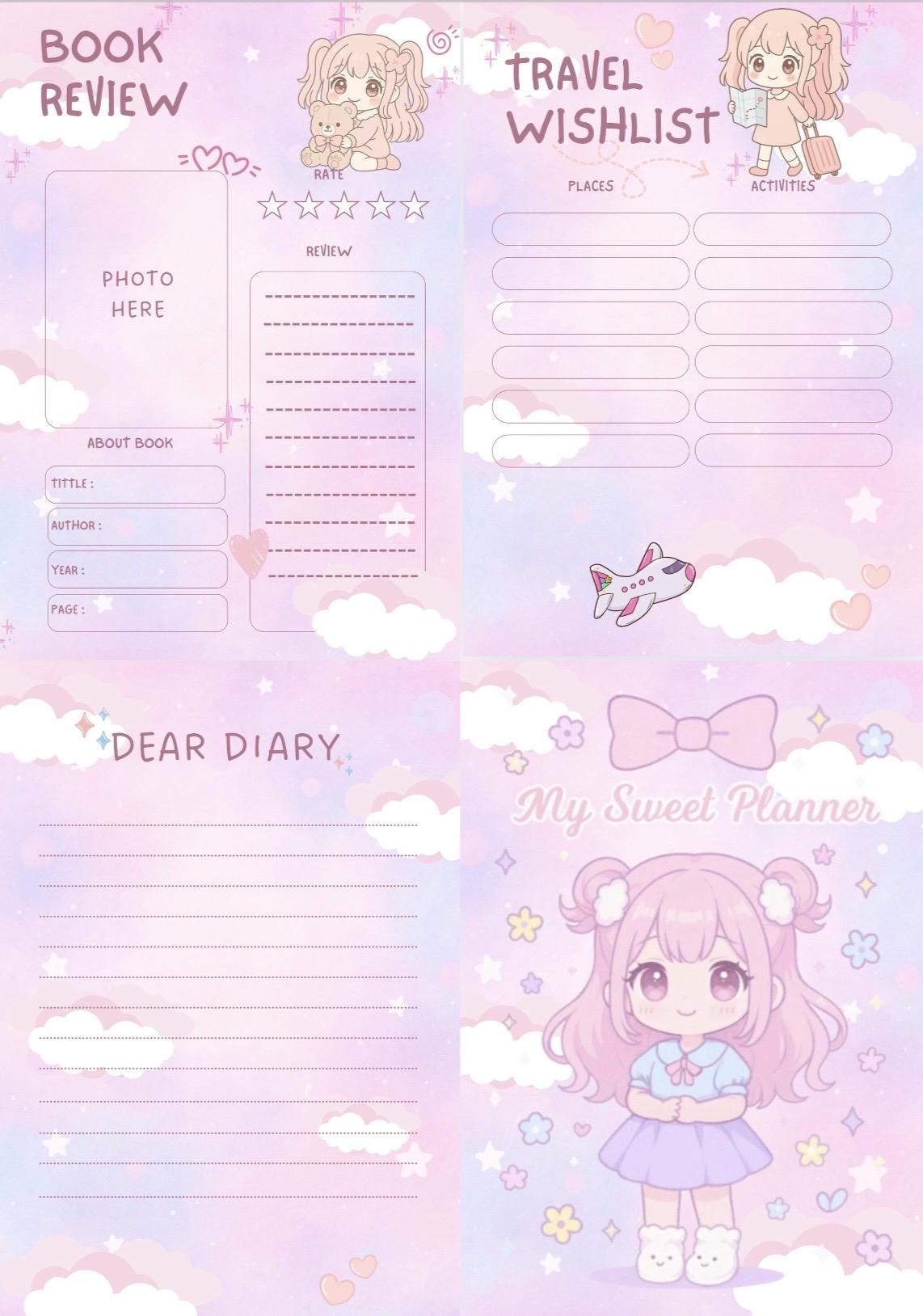 Cute Pastel Printable Planner | Daily, Weekly, Monthly & Yearly Planner ...