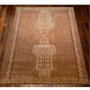 Alfombra Mehr de lana terracota anudada a mano: estilo oriental, elaborada con lana hilada a mano de Nueva Zelanda.