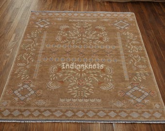 Hand-Knotted Camel Handspun Soft Wool Rug | Oriental Vintage rug in all size