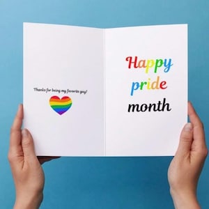 Tarjeta de felicitación del mes del orgullo, Feliz orgullo, Mes del orgullo, LGBTQ+, Gracias por ser mi gay favorito, ¡Descarga instantánea!