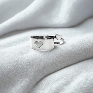 Anelli a forma di cuore abbinati in argento sterling: coppie, amicizia, anniversario
