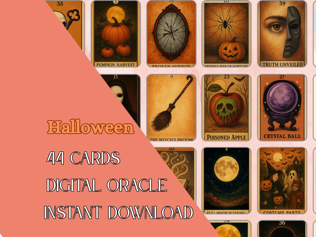 Ghost Oracle Cards Scary Halloween Oracle Deck 44 Printable Digital Cards With ...