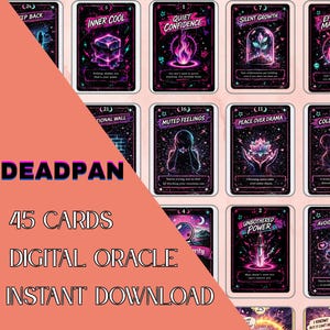 Unique Deadpan Oracle Deck Digital, Artistic Mystic Fantasy Cards for Beginners and Others, Esoteric Cash and Sassy Oracle