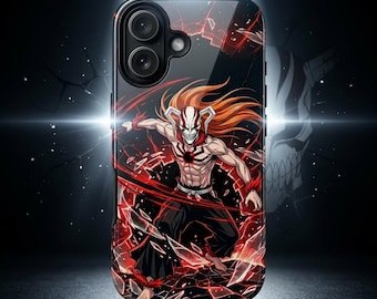 Anime Phone Case White Mask Hollow Warrior iPhone 17 16 15 14 13 12 Pro Max Samsung S25 S24 S23 Anime Gift Otaku