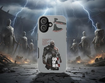 Mythic Warrior Protective Phone Case for iPhone 17 16 15 14 13 12 11 Pro Max Samsung Cover, Dual Layer Matte or Glossy
