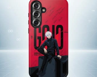 Anime Phone Case White Hair Sorcerer Six Eyes iPhone 17 16 15 14 13 12 Pro Max Samsung S25 S24 S23 JJK Anime Gift