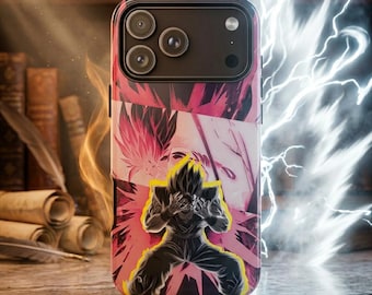 Anime Phone Case Beast Mode Saiyan Scholar iPhone 17 16 15 14 13 12 Pro Max Samsung S25 S24 S23 DBZ Anime Gift