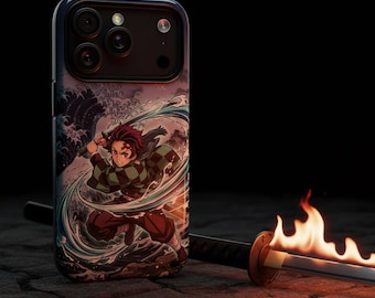 Anime Phone Case Water Breathing Demon Hunter iPhone 17 16 15 14 13 12 Pro Max Samsung S25 S24 S23 Anime Gift