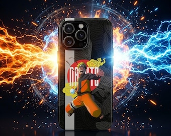 Anime Phone Case Golden Spiky Hair Ninja Warrior iPhone 17 16 15 14 13 12 Pro Max Samsung S25 S24 S23 Shinobi Gift