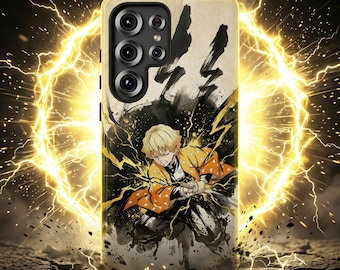 Anime Phone Case Thunder Lightning Demon Hunter iPhone 17 16 15 14 13 12 Pro Max Samsung S25 S24 S23 Anime Gift