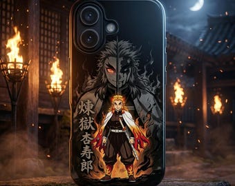 Anime Phone Case Flame Hashira Fire Warrior iPhone 17 16 15 14 13 12 Pro Max Samsung S25 S24 S23 Anime Gift