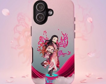 Anime Phone Case Demon Girl Pink Kimono iPhone 17 16 15 14 13 12 Pro Max Samsung S25 S24 S23 Anime Gift Otaku