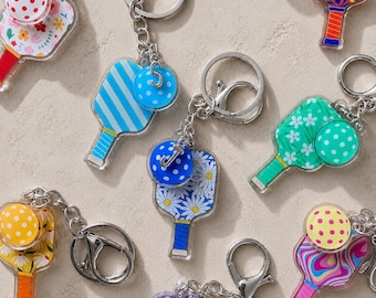 Personalized Pickleball Paddle Keychain: Custom Initial Gift for Players