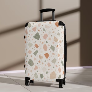 Abstract terrazzo pattern Suitcase | Personalized Hard Shell Luggage