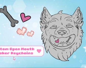 READ DESC - Custom Fursona OC Character Shaker Keychain Commission (Made to Order)