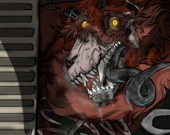 Nightmare Foxy Art Print – Five Nights at Freddy’s Fan Art (Glossy Finish)
