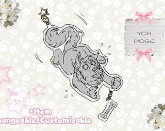 READ DESC - Custom Furry Character Keychain Commission – Linked Dangle Art (Made To Order)