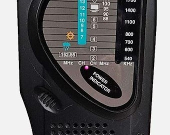 Suntone Portable Model 2150 AM-FM TV1TV2 Multi-Band Battery Powered Works READ