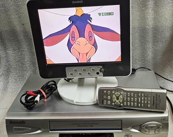 Panasonic PV-V4623S Silver Omnivision VCR Blue Line VHS Player w Remote